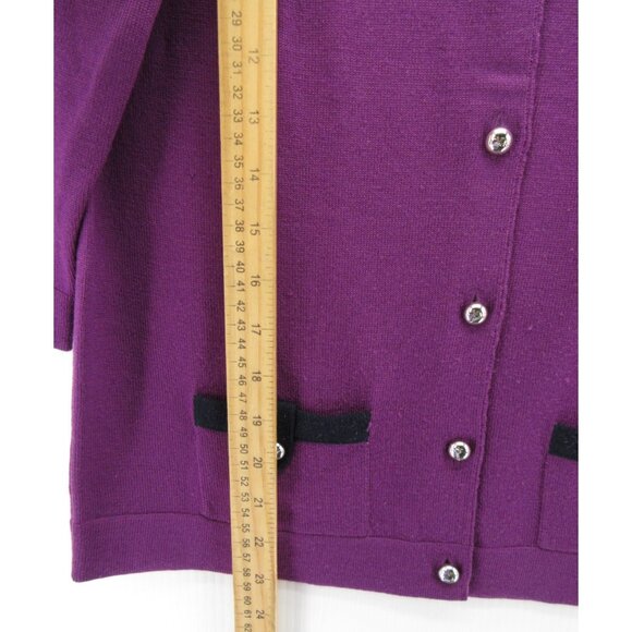 Coach Sweater Large Merino Wool Cardigan Button Up Pockets Knit * - Picture 4 of 12